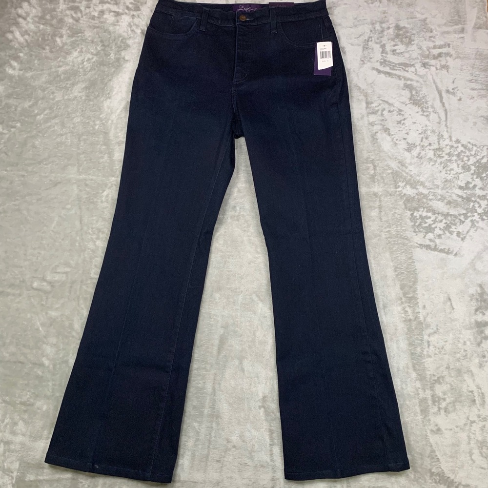 NYDJ Modern Bootcut Jeans Womens 10 Dark Blue 31x31 Rhinestone Lift Tuck NWT USA - Picture 3 of 13
